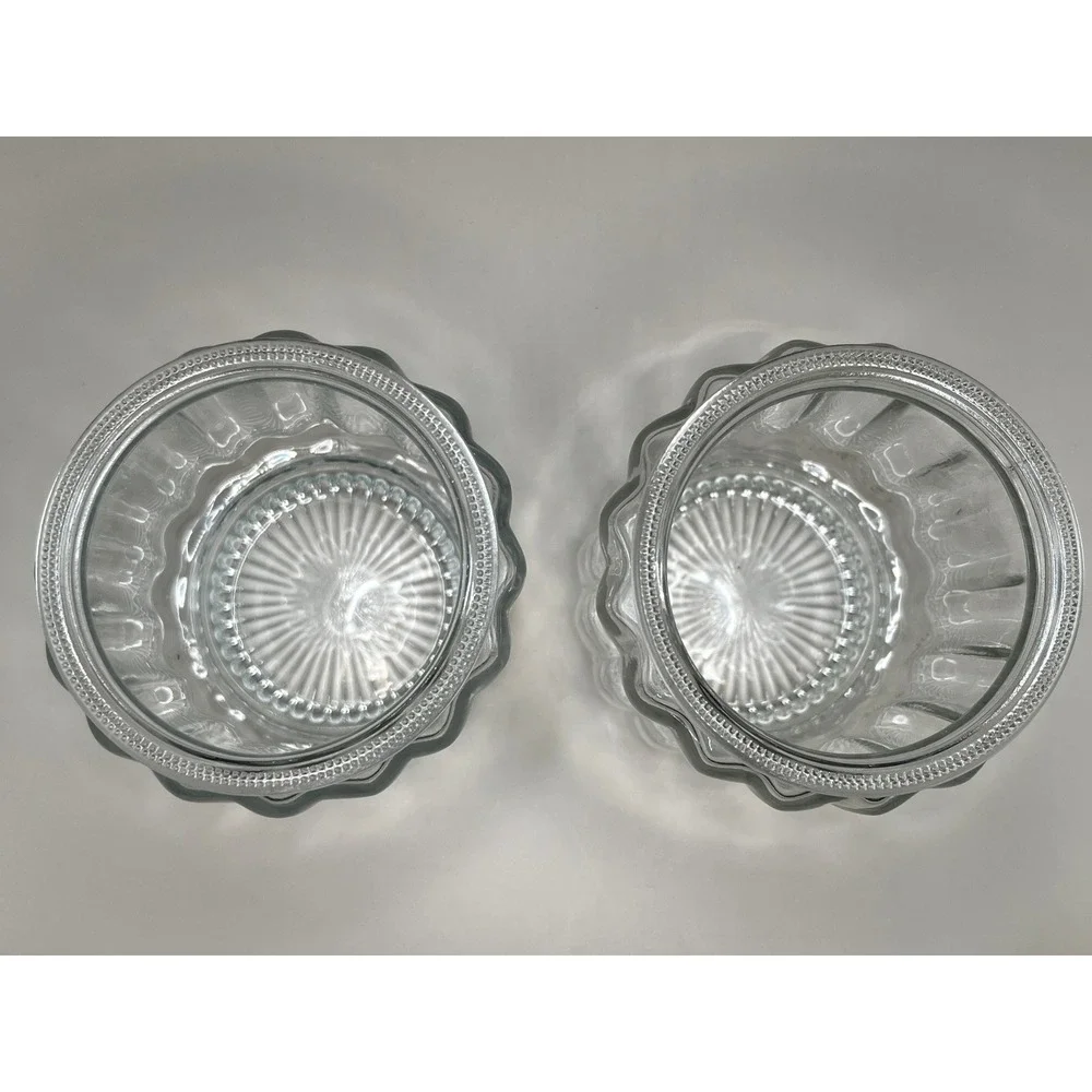 Ribbed Clear Glass Jelly Jar Shade Light Cover Starburst 5